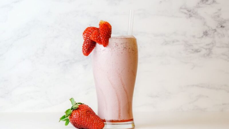 Summer Strawberry Macadamia Nut Milk
